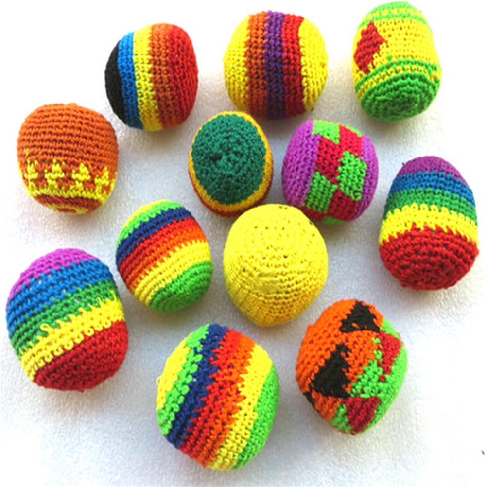Colorful Handmade Children Magic Juggling Ball Sacks Footbag Classic Toy Balls For Kid Outdoor Toy Randomy Color 5cm 1pc