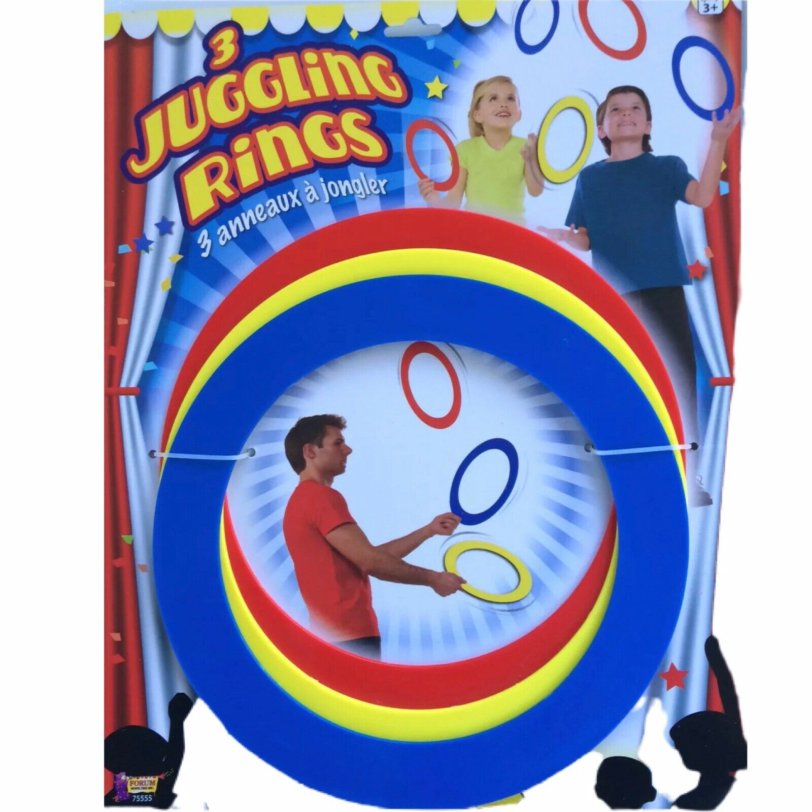 Juggling 3 Rings Set To Learn Juggle Beginner Lots of Fun Spin Flip Clown Kids