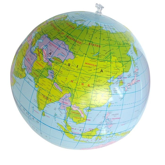 New 40 Cm Inflatable Blow Up World Globe Earth Map Ball Educational Planet Earth Ball Ocean Kid Learning Geography Toy Home